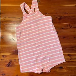 Girls 3-6Month Hanna Anderson light pink and white stripe romper